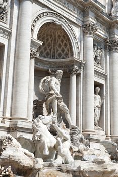 Detail from fountain Trevi in Rome, Italy