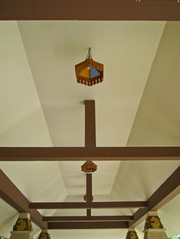 The ceiling of a Thai temple,thailand