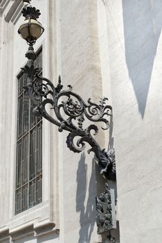 Old street lamp in Rome, Italy