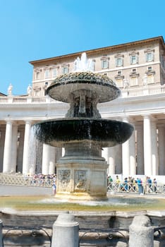 Fountain on St Peter's square in Vatican, Italy