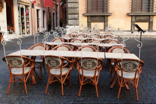 Restaurant on the street in Rome, Italy