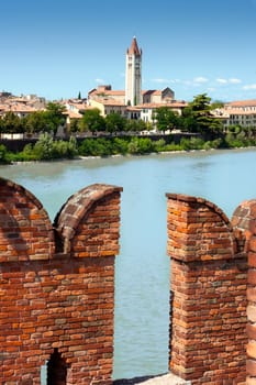 View from fortress in Verona, Italy