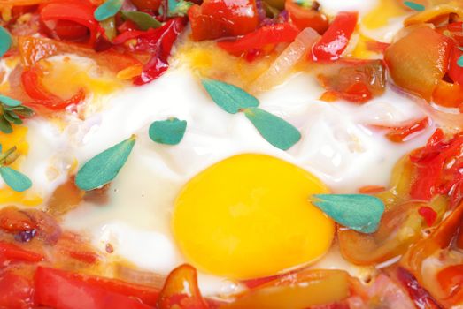 Dish whit eggs and peppers