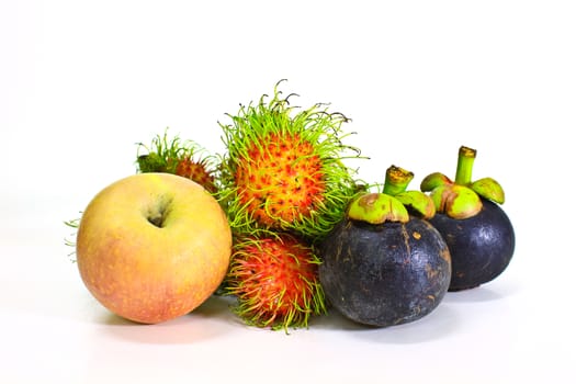 fresh fruit on white background