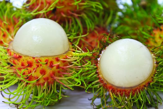 rambutan fruit on white background