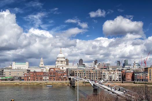 St. Paul's Cathedral and Millennium Bridge, London, UK