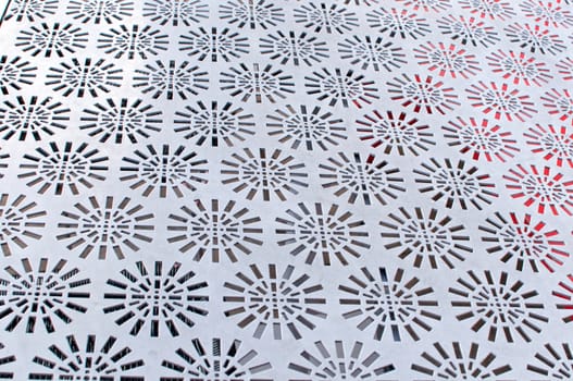Perforated metal sheet in white for decoration
