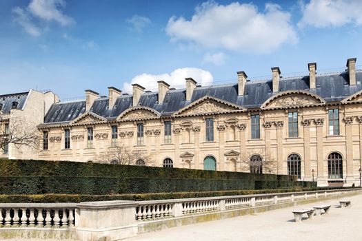External view of the Louvre Museum (Musee du Louvre) in Paris, France