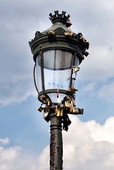 Close view from street lamp in Paris