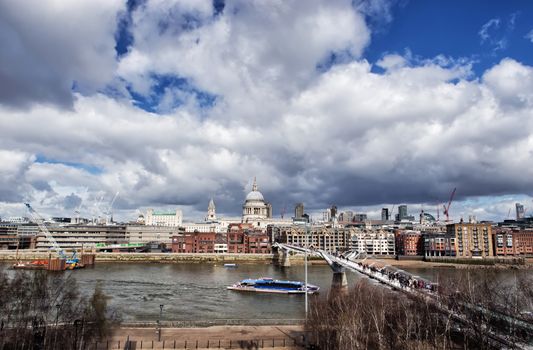 St. Paul's Cathedral and Millennium Bridge in London, England