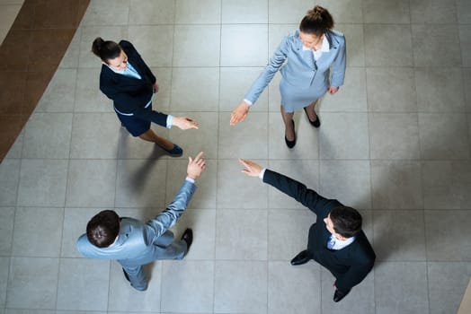 image of a businessman hands pointing to each other