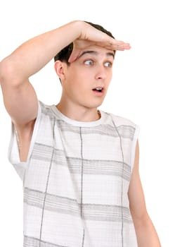 Surprised Teenager Isolated on the White Background