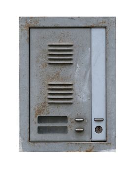 Detail of the old and damaged door buzzer