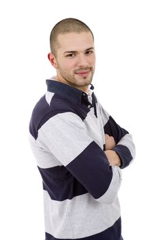 young casual man portrait, isolated on white