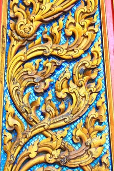 Traditional Thai style art pattern in temple, Thailand