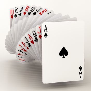 poker cards on a white background