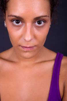 an young beautiful woman close up portrait