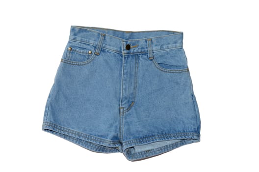Jeans shorts isolated on the white background.