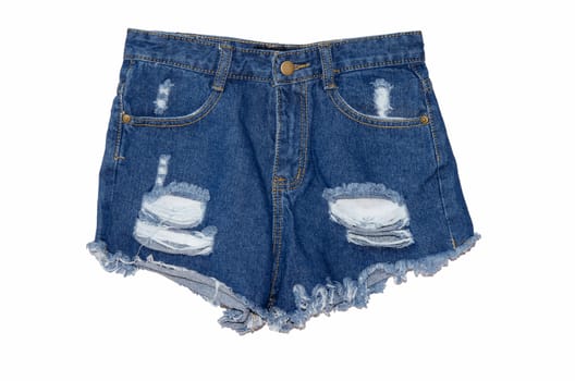 Jeans shorts isolated on the white background.