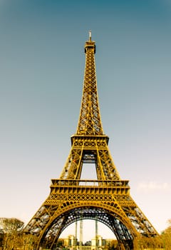 Eiffel Tower at day in Paris, France. Vintage Photos