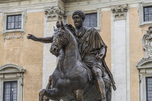 Equestrian Statue of Marcus Aurelius at Piazza del Campidoglio, Rome, Italy, 2014