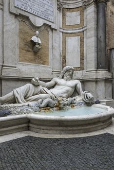 Statue of Neptune at fountain, Rome, Italy, 2014