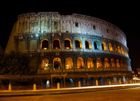 Colosseum at night illumination, Rome