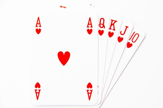 Royal Flush on white background