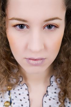 an young beautiful woman close up portrait