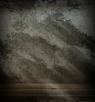 Wooden floor and wall fabric. The background in grunge style