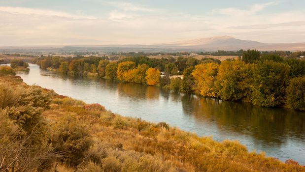 The Yakima River meanders through rich farmland