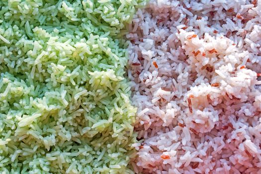 Two colored rice for Thai food, Southern style of  rice salad