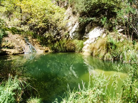 Small river with rocks in the mountains