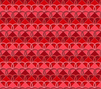 background red and pink heart fabric pattern