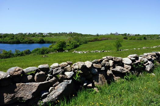 Beautiful landscape view of inner Block Island which is part of the US state of Rhode Island.