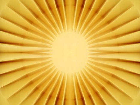 Inner core of a sun shining bright yellow light.