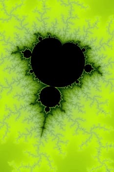 Mandelbrot fractal in the colors of green.