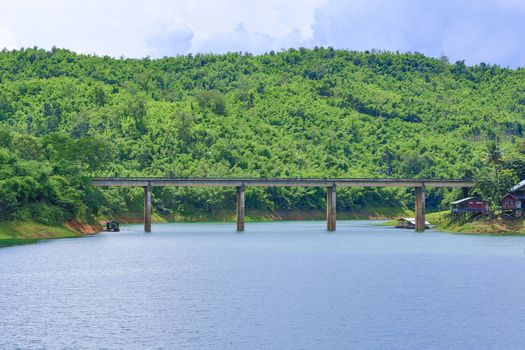 River Bridge at Kanchanaburi in Thailand.