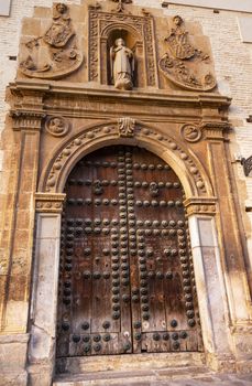 Old Wooden Door Walking Street Evening Carrera Del Darro Covento de Santa Catalina Albaicin Granada Andalusia Spain