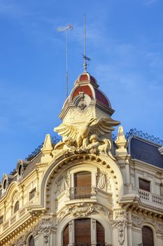 Old Ornate Spanish Building Statues Dome Granada Andalusia Spain 