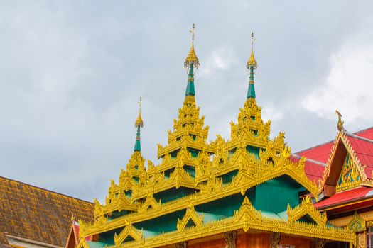 Burmese temple architecture in Thailand.