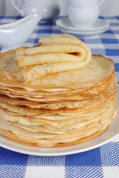 stack of delicious pancakes  on the table