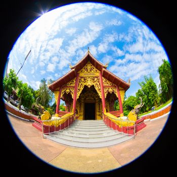 Fisheye ,wat jadee ngam northern Chiang Mai thailand.