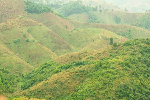 Mountains, green meadows, Thailand