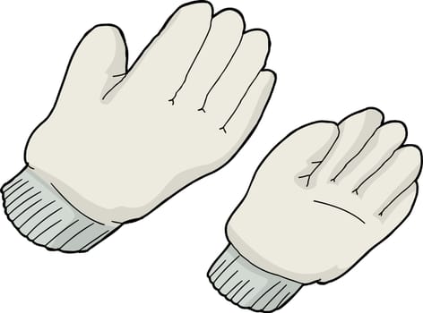 Generic work gloves over isolated white background