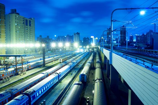 Train stations night