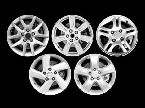 Car aluminum wheel rim isolated