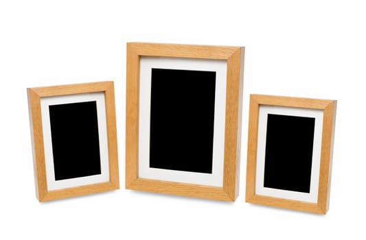 Wooden photo frame isolated on white background