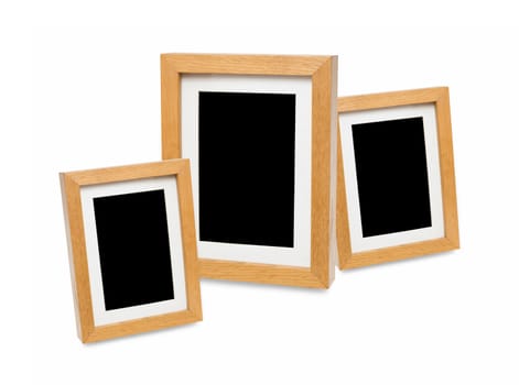 Wooden photo frame isolated on white background