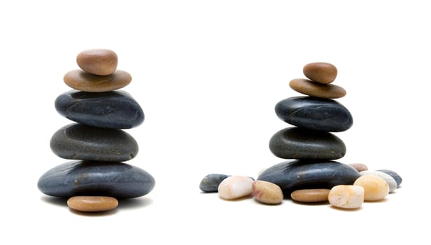 Zen-like stones stack isolated on white background